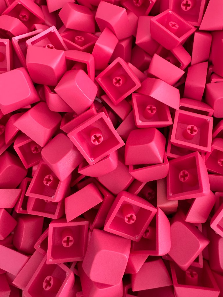 Dark pink clicky keycaps