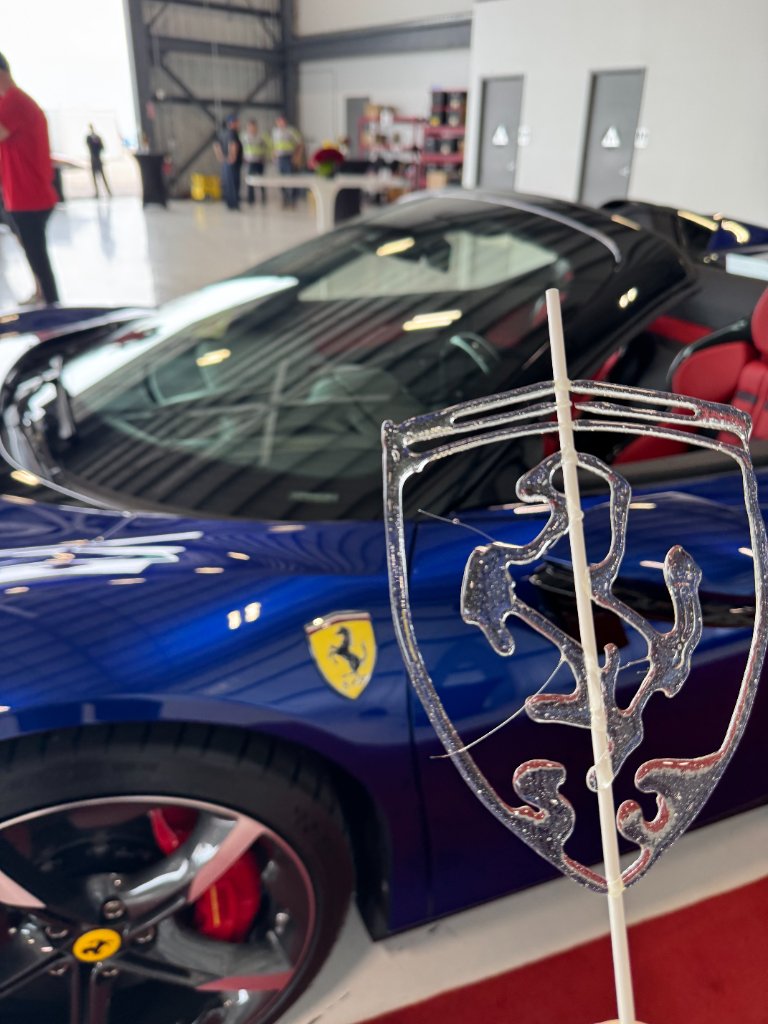 Ferrari logo lollipop close up