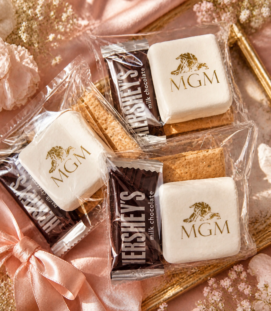 MGM branded luxury s'mores kit with custom marshmallows and chocolate