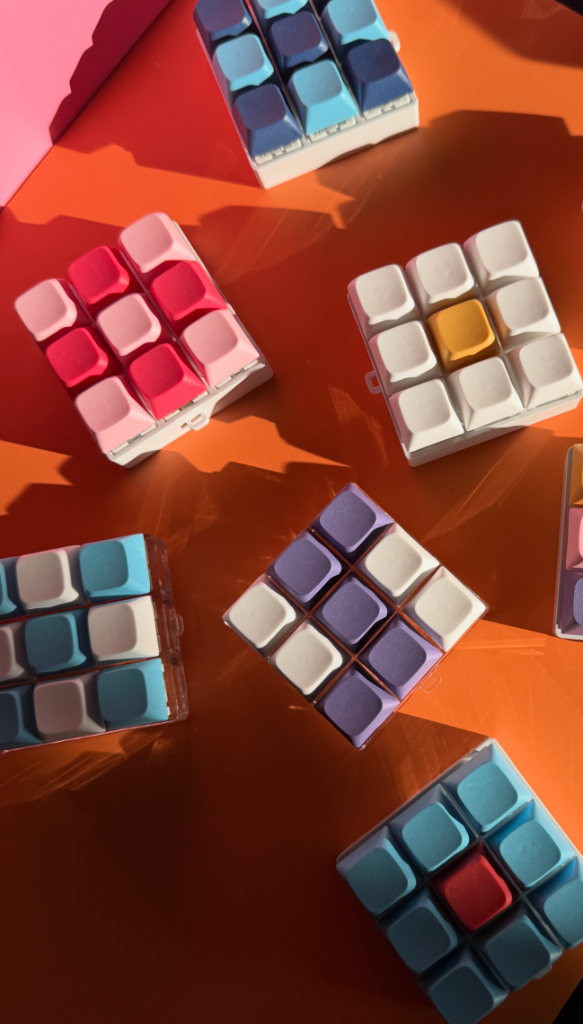 Custom clicky keychains in various colors