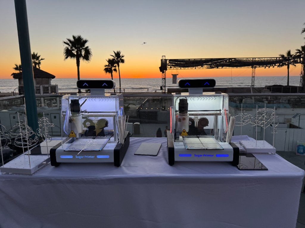 Sugar Printer machines at sunset Belmont Park event
