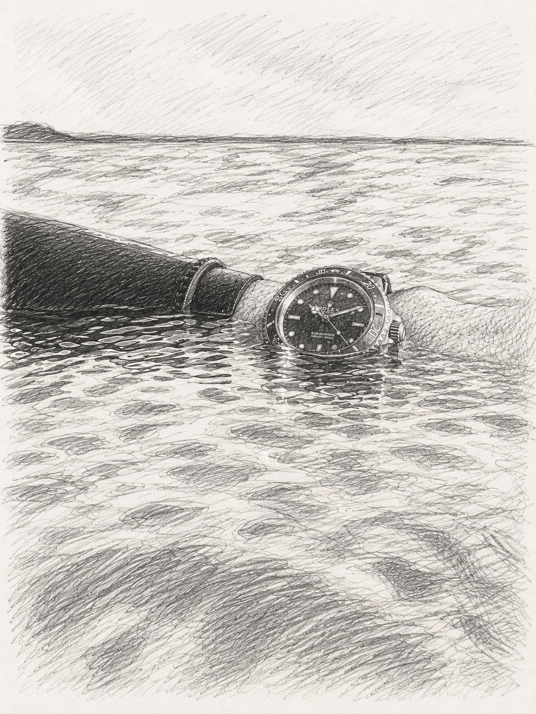 Pencil-sketch illustration accompanying the interview