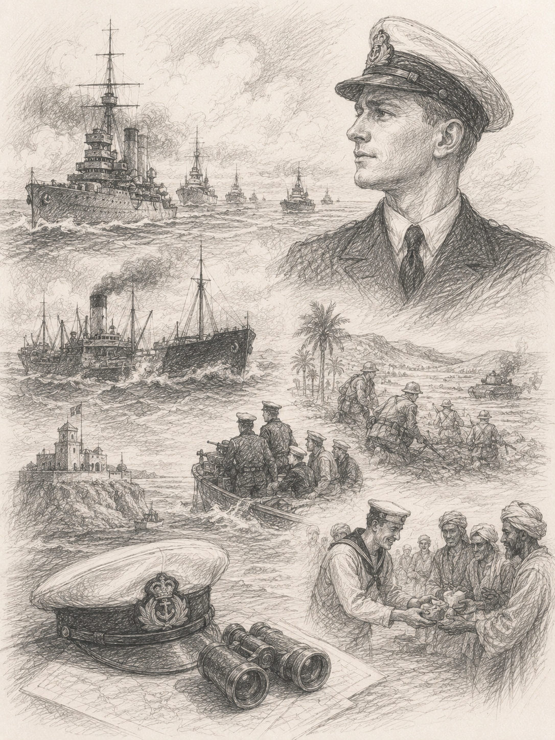 Pencil-sketch illustration accompanying the interview