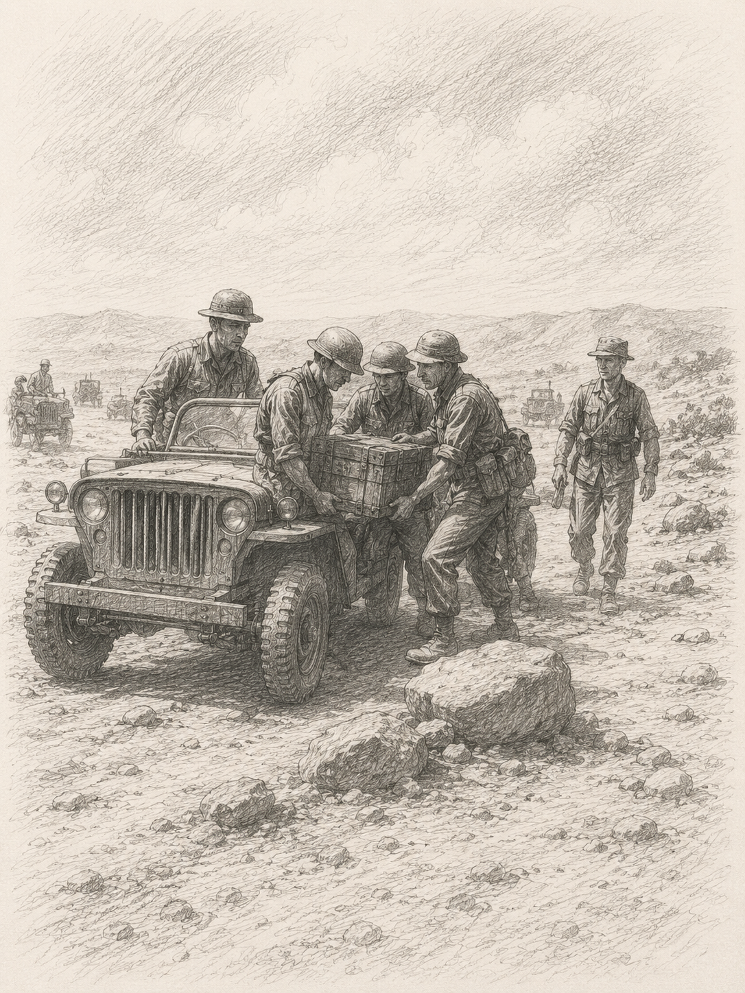 Pencil-sketch illustration accompanying the interview