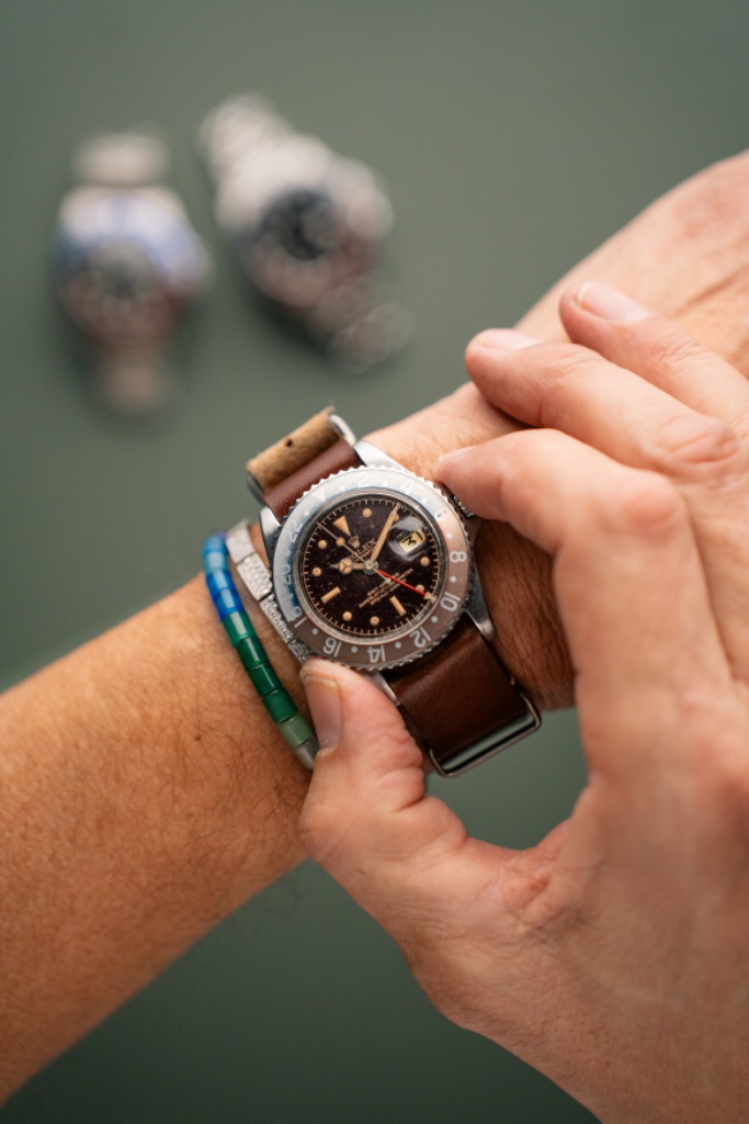 Vintage Rolex GMT brown strap