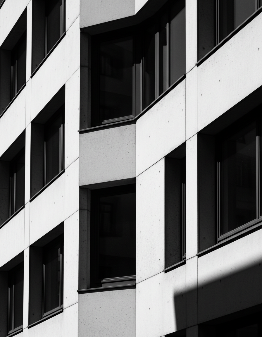 Swiss modernist architectural facade