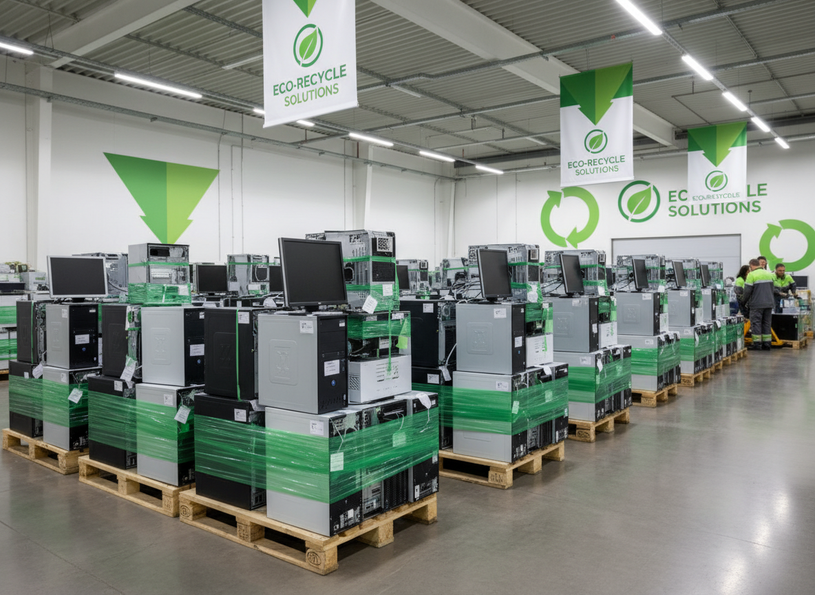 Desktop computers ready for recycling disposal in Sydney