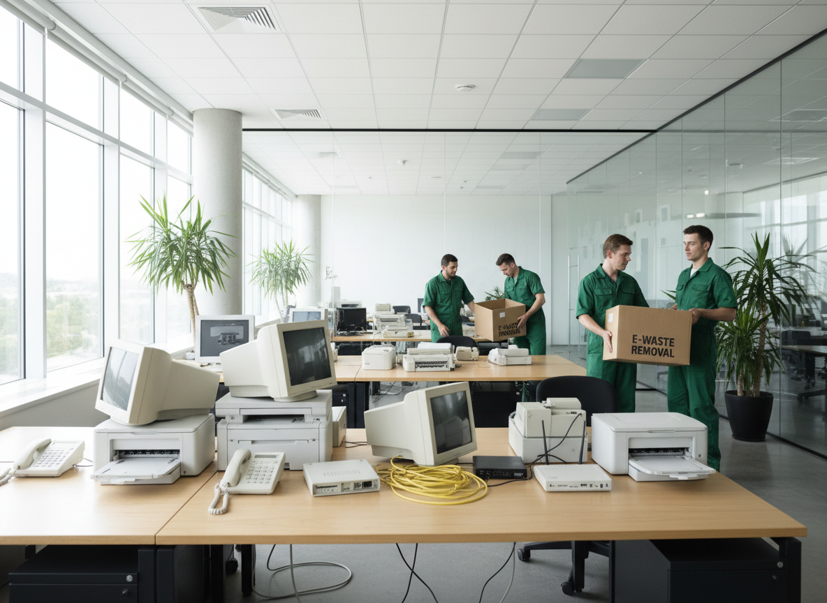 Office e-waste removal service in Sydney collecting business electronics