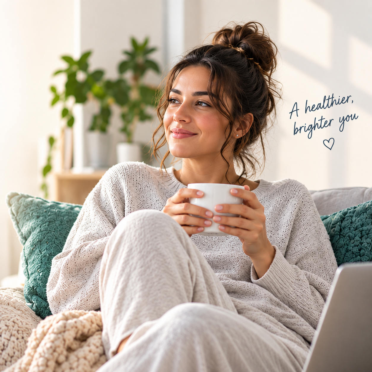 Woman relaxing with coffee