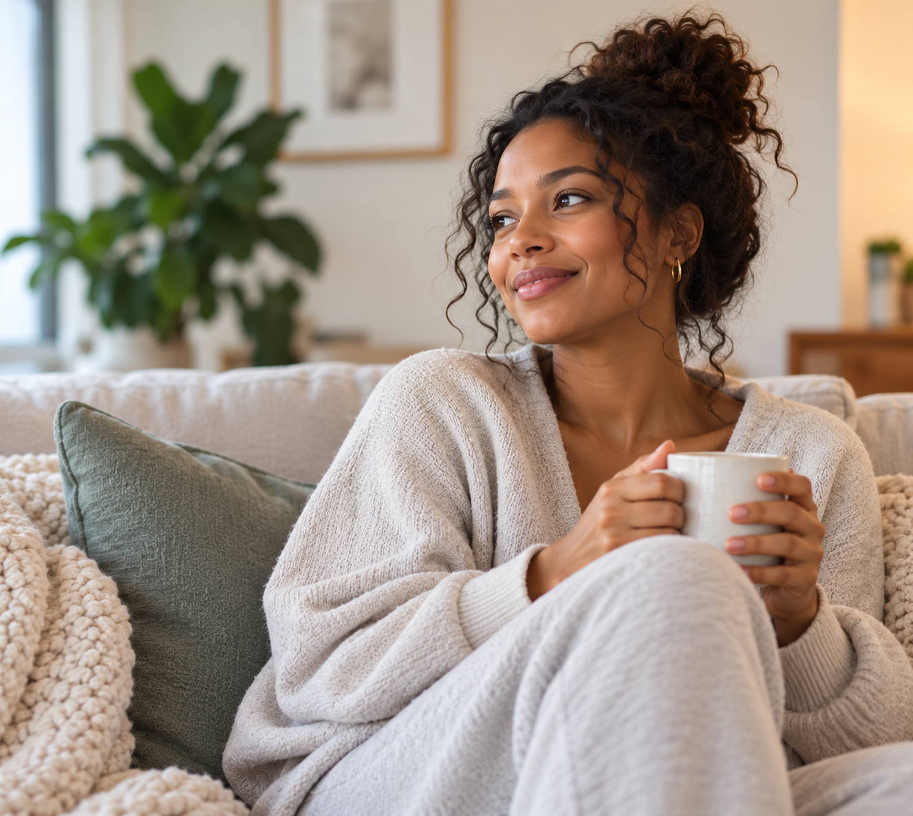 Woman relaxing at home