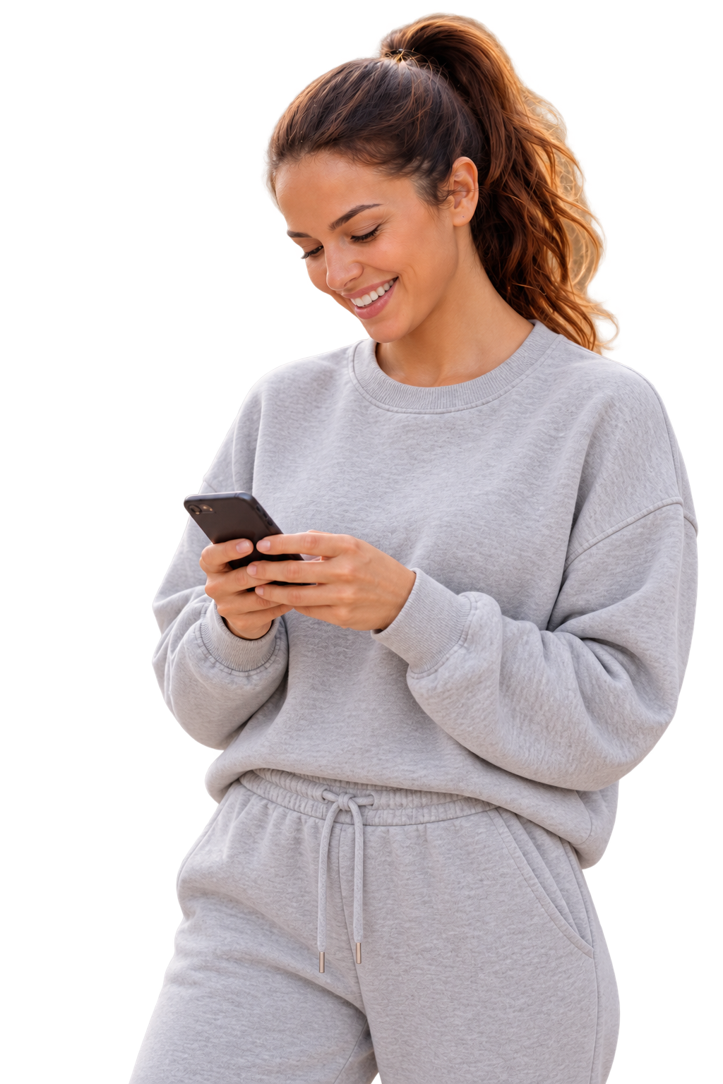 Woman holding phone