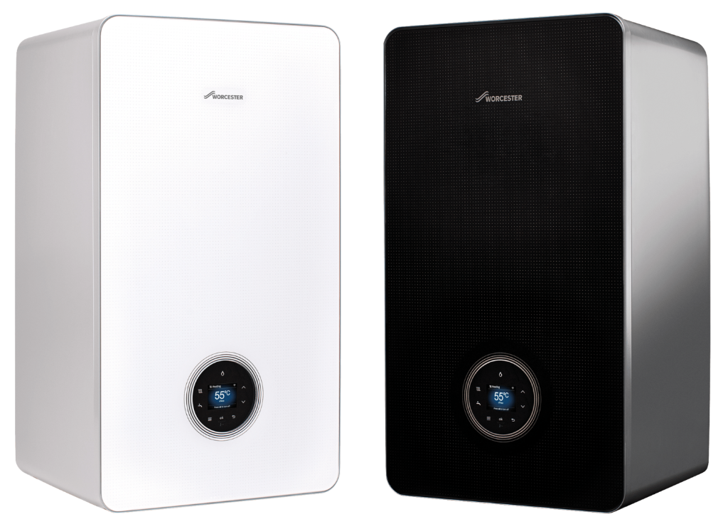 Worcester Bosch Greenstar boilers displayed in gloss white and matte black finishes with digital temperature controls in Local air conditioning installation specialists in Billericay, CM12 & surrounding Essex areas. F-Gas certified engineers, top brands, full warranties., Air Conditioning