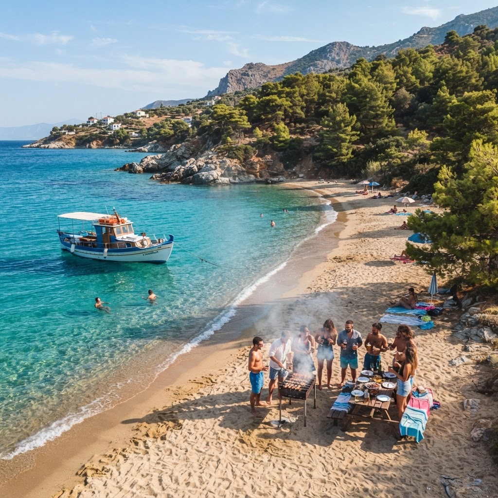Samos Doğu Kıyısı Tekne Turu + Plaj BBQ