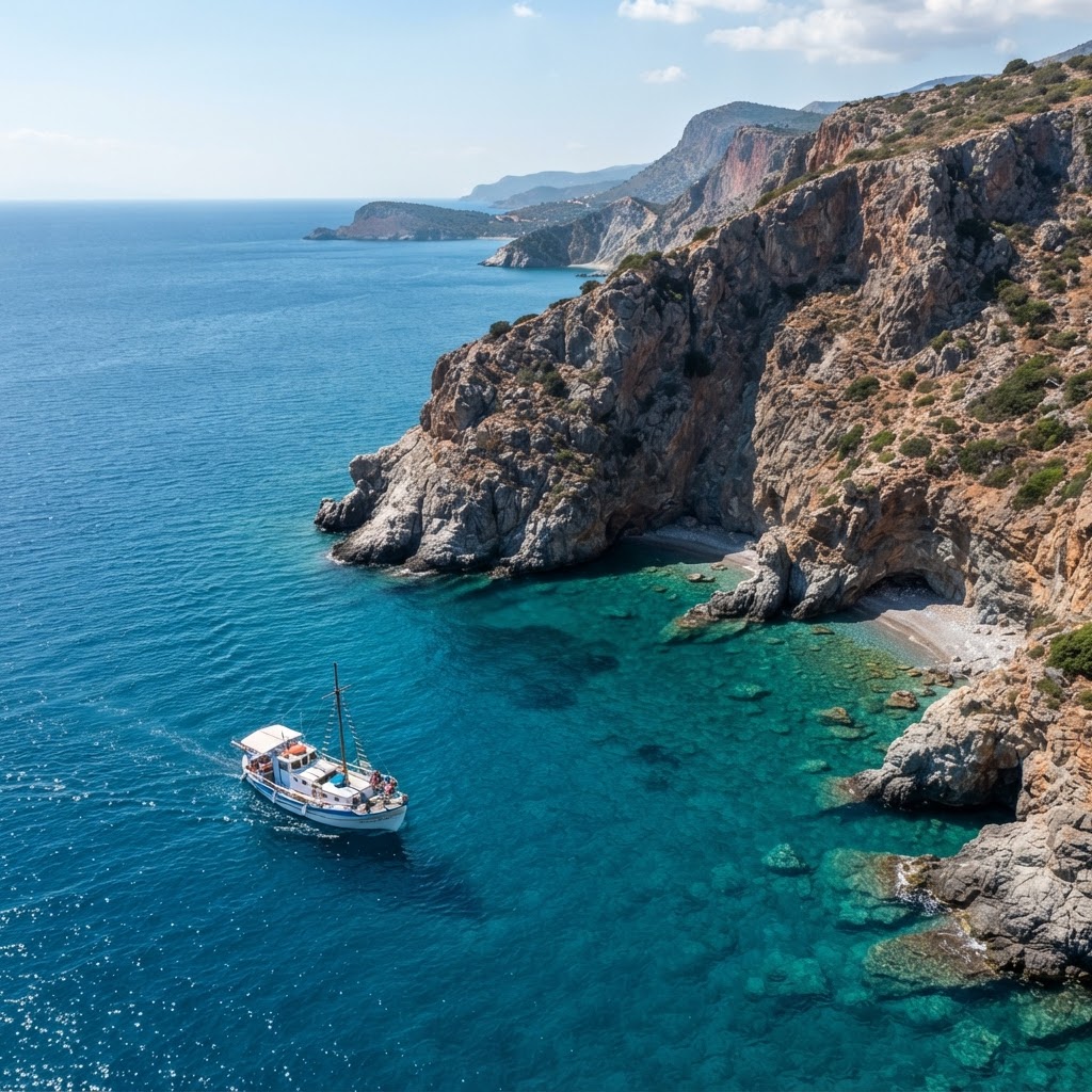 Samos Batı Kıyısı Tekne Turu + Öğle Yemeği