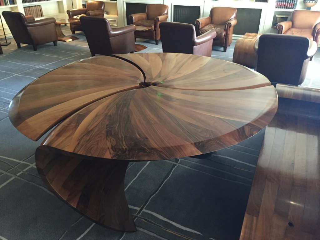 Bespoke solid wood circular coffee table by HEFF
