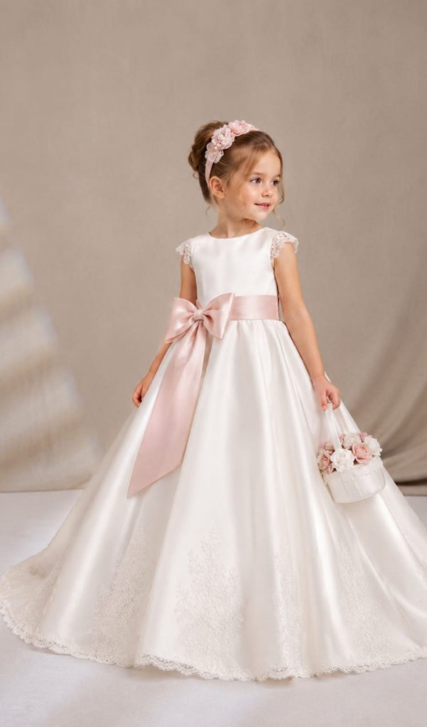Flower girl dress transformed from wedding gown