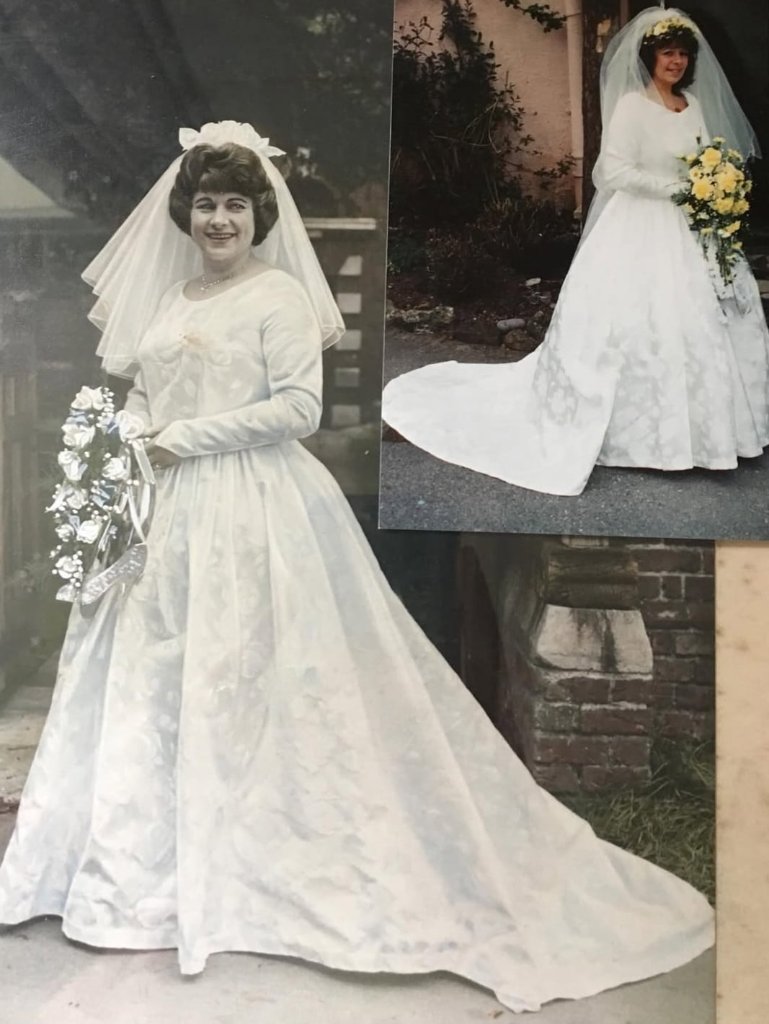 Generations of wedding dresses – grandmother and mother