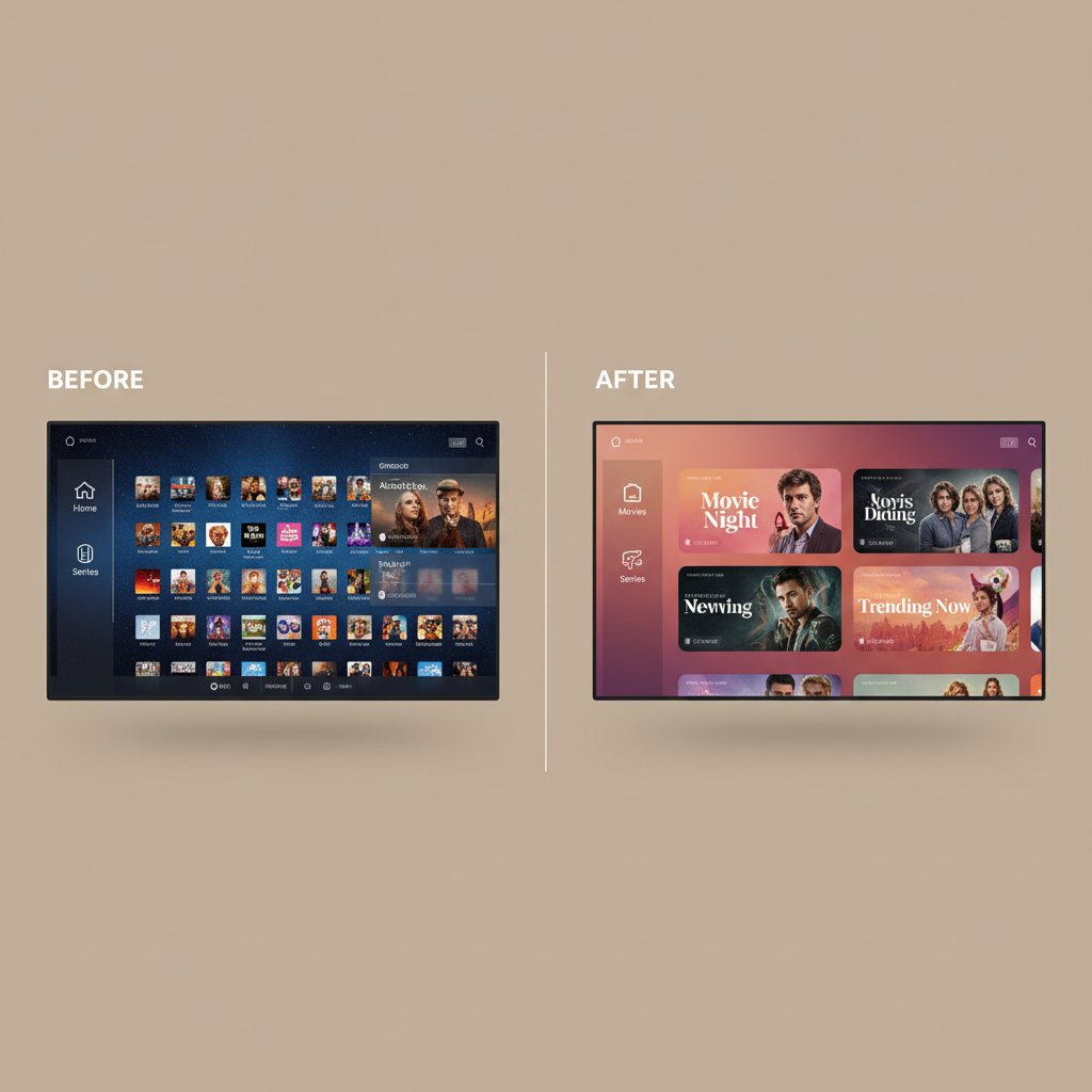 Before and after redesign comparison
