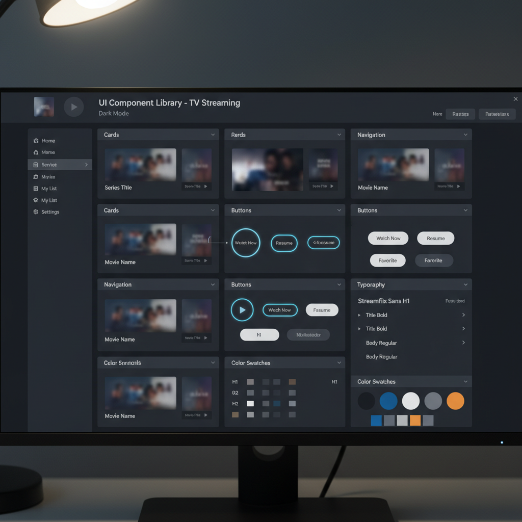 Figma design system — component library for Sky Entertainment Platform
