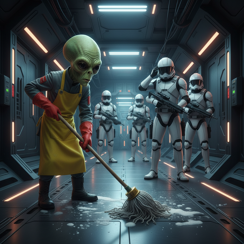 Our Senior Cleaning Consultant Yoda conducting a quality inspection
