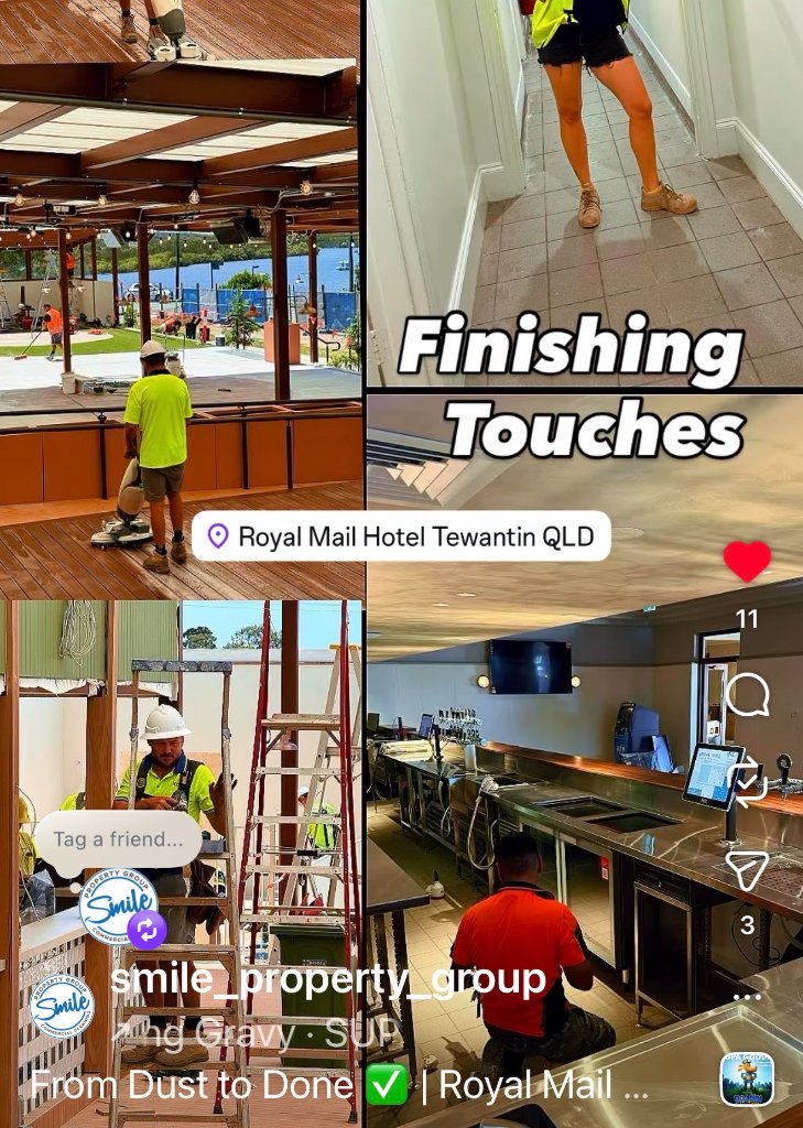 Finishing Touches at Royal Mail Hotel Tewantin ✅