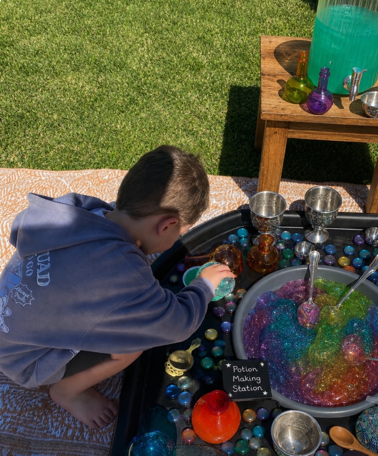 Potion making sensory tray