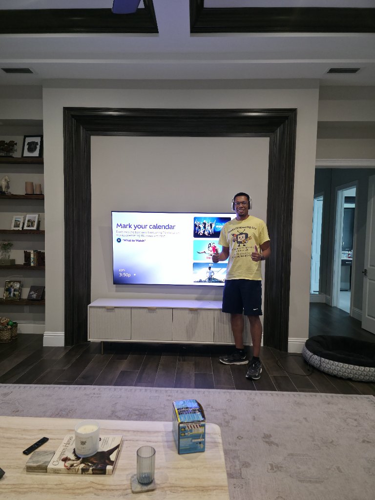 Large TV in custom built-in frame