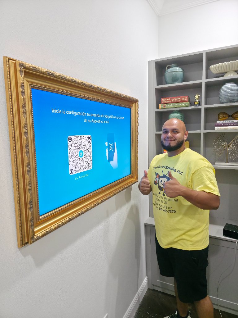 Framed TV wall mount installation