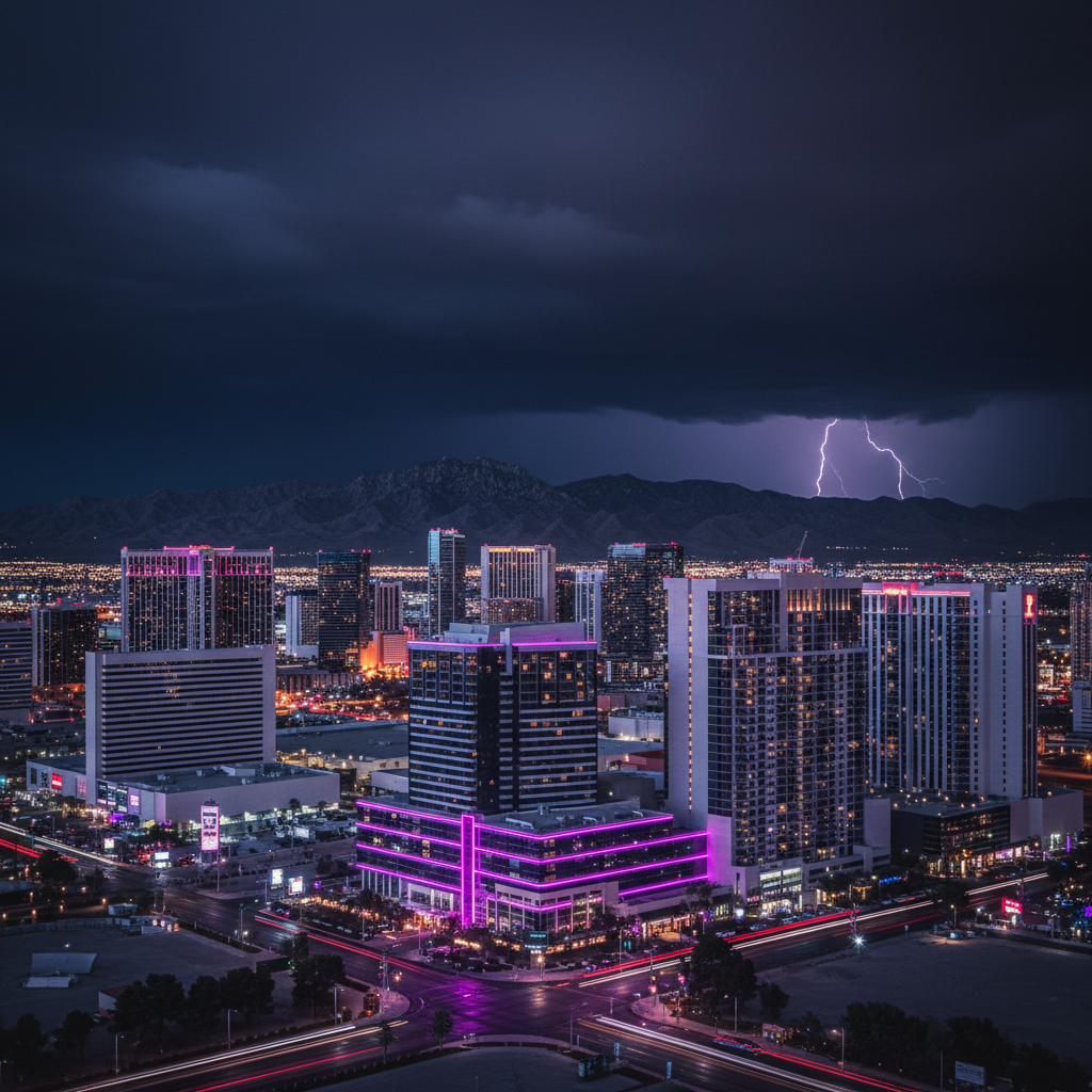 Las Vegas city skyline at night
