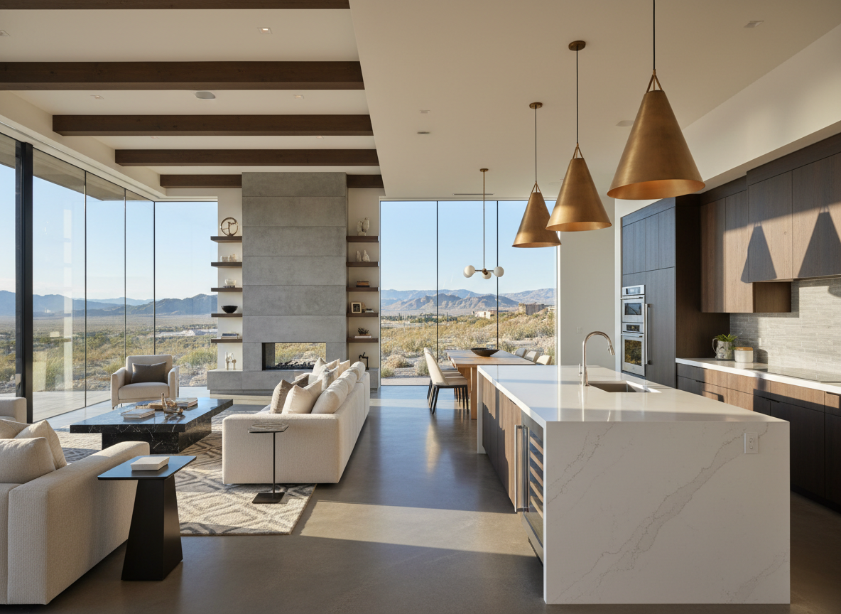 Modern open-concept kitchen interior