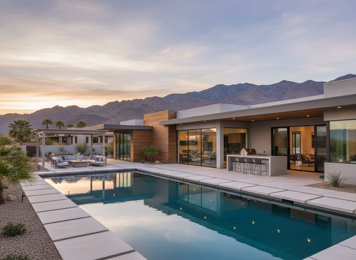 Luxury home with pool in desert setting