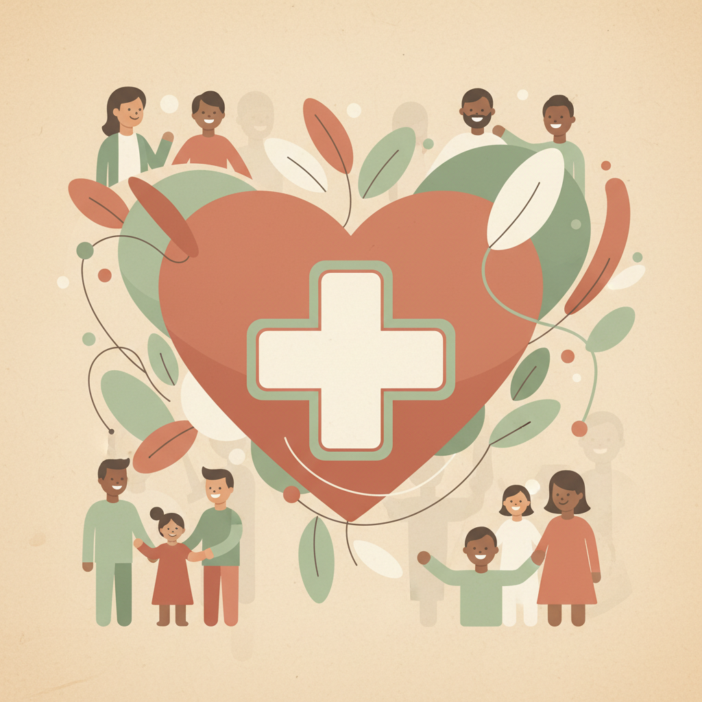 Heart with medical cross