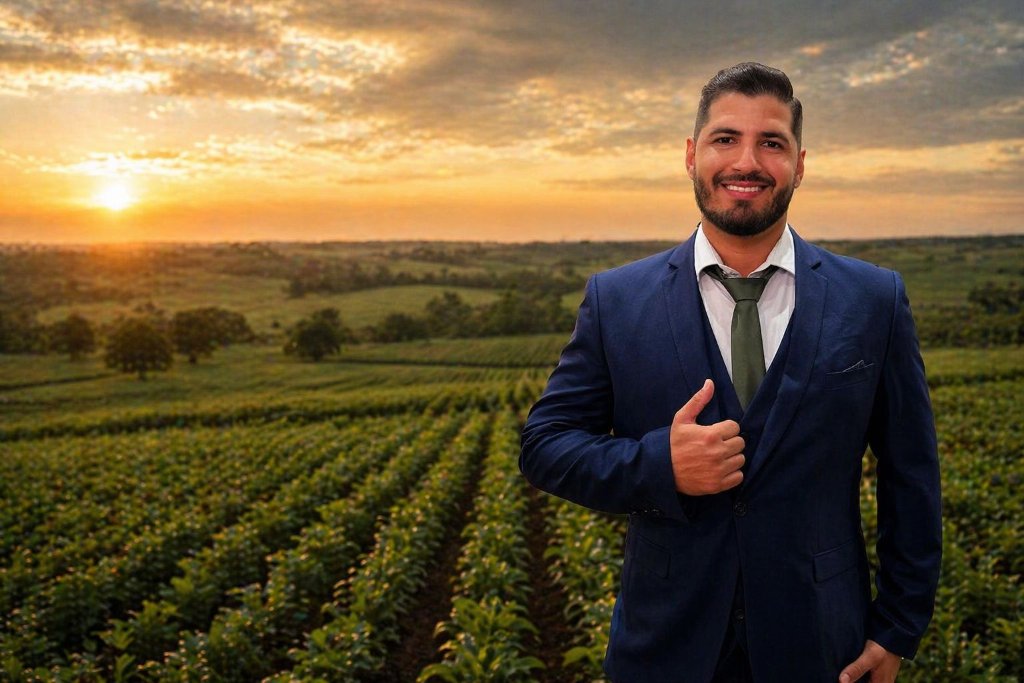 Engenheiro agrônomo em campo