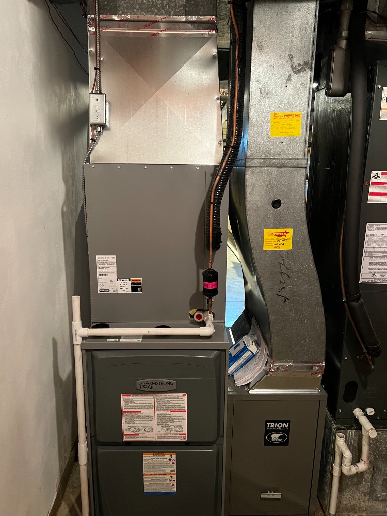 New Armstrong Air furnace with coil install