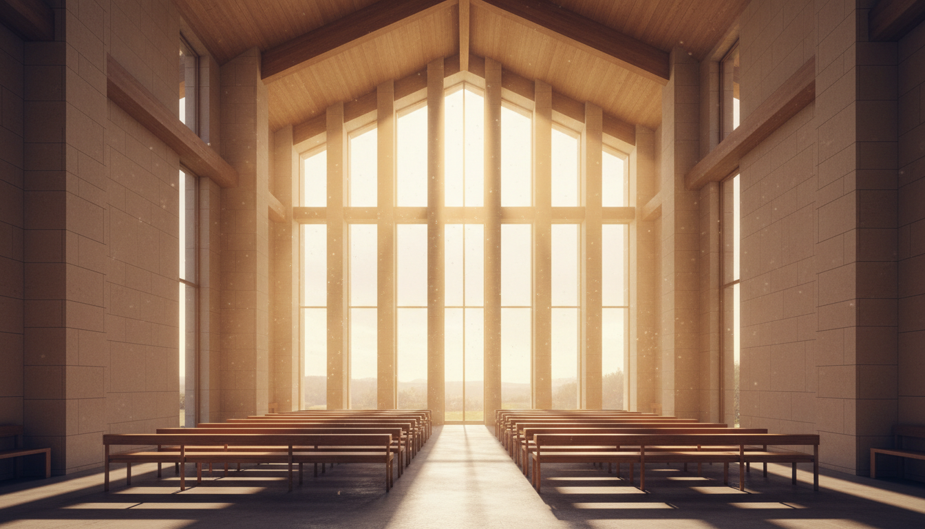 Beautiful church interior with stained glass — AI Church Assistant platform background
