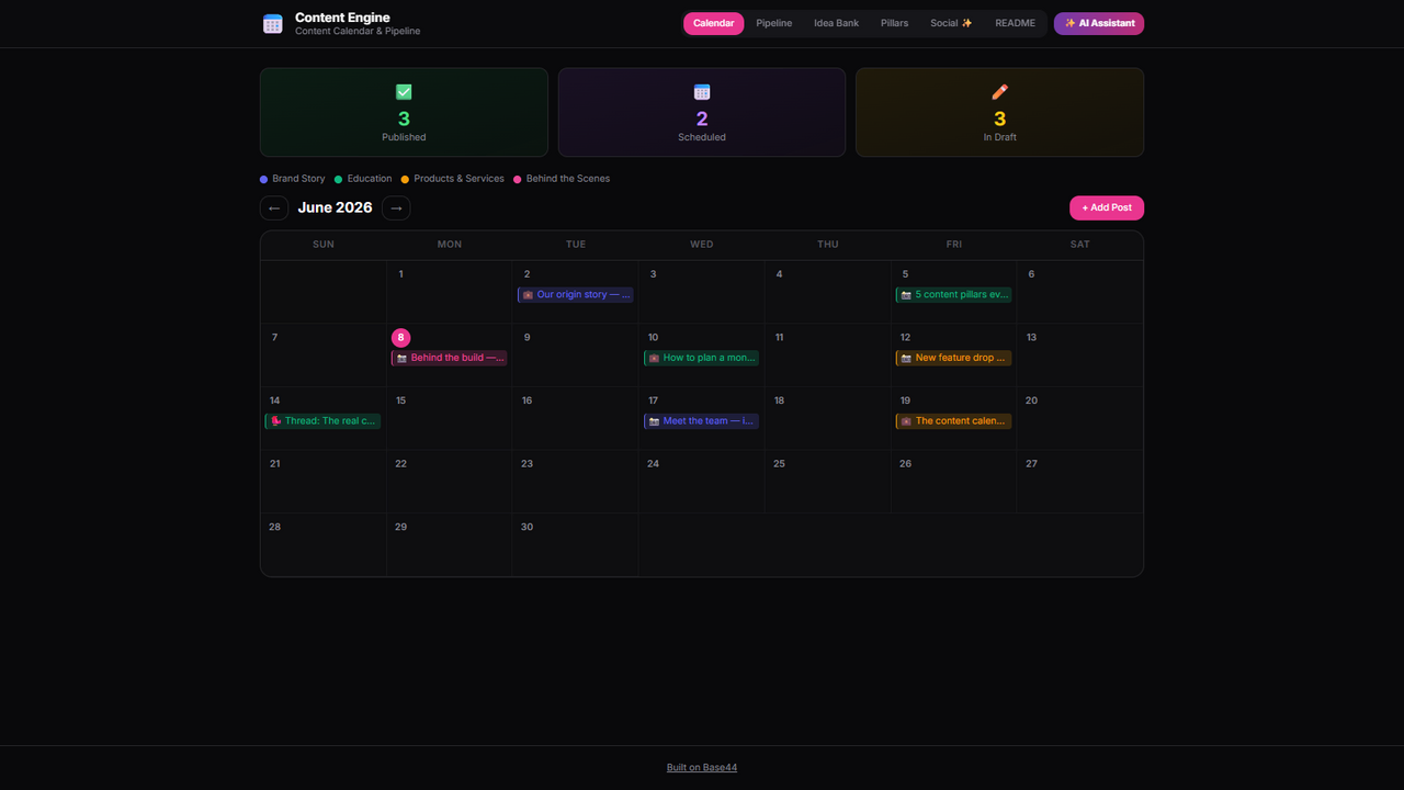 Content Engine template preview