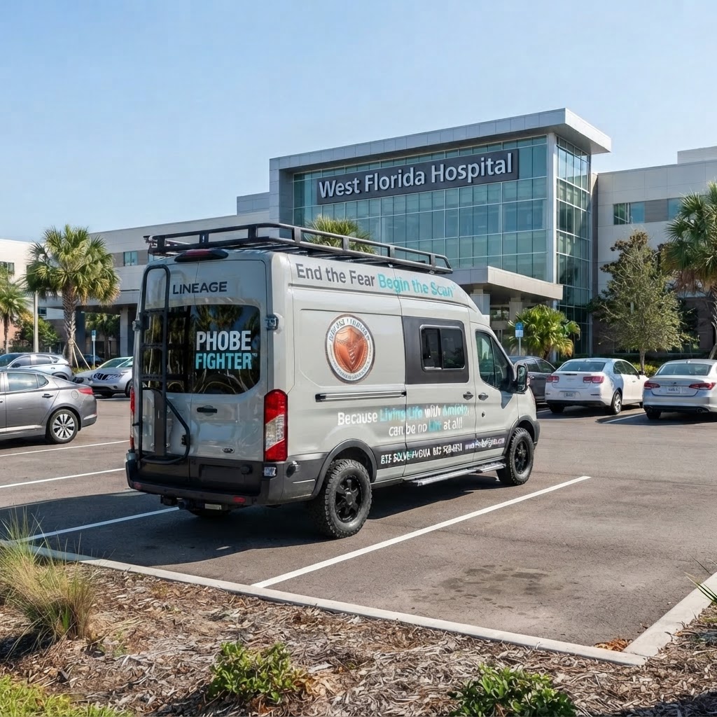 The Phobe Fighter TM Cruiser III with full branding graphics at West Florida Hospital