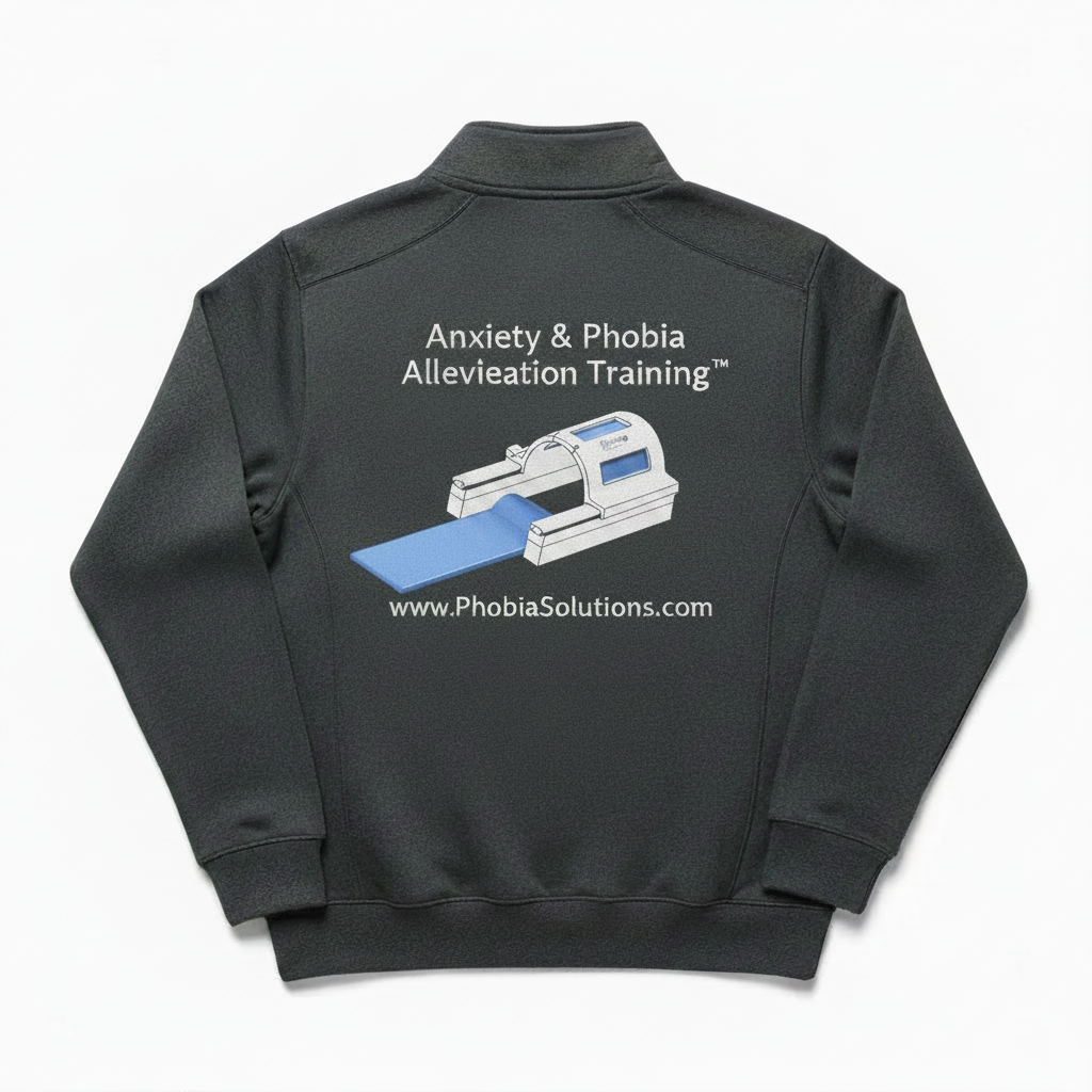 Full-Zip Fleece — I Beat My Anxiety (Heather Gray / Goldenrod)