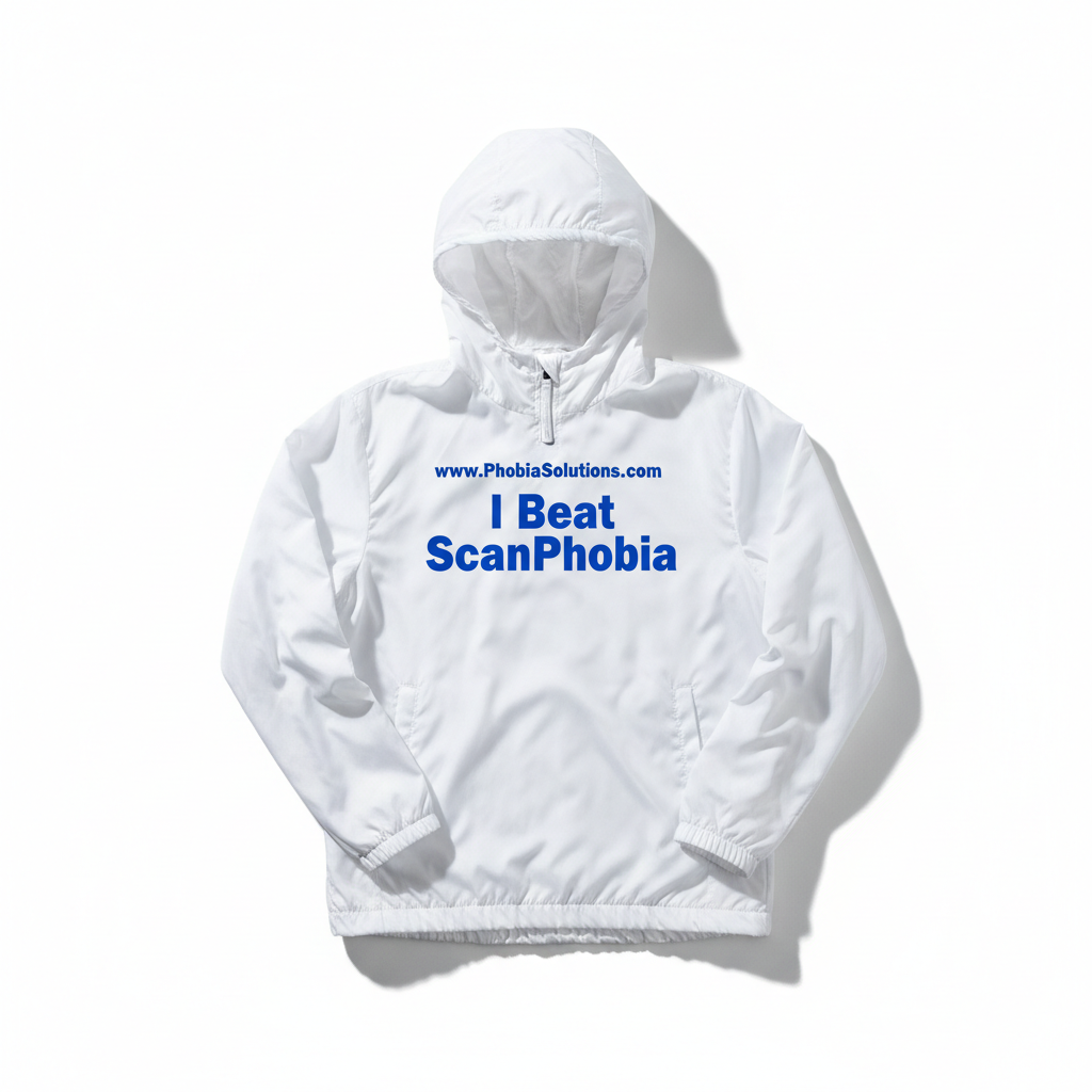 Windbreaker — I Beat ScanPhobia™ (White / Goldenrod)