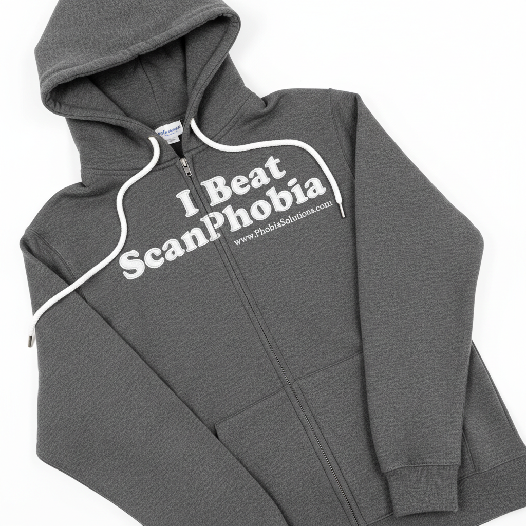 Full-Zip Hoodie — I Beat ScanPhobia™ (Charcoal)