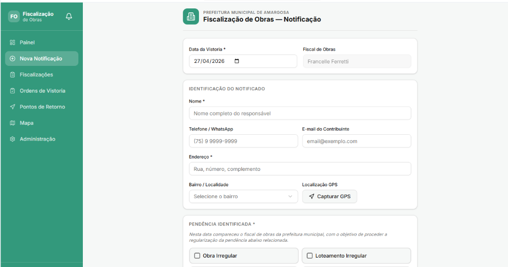 Sistema de Gestão com Mapeamento de Fiscalização - 2