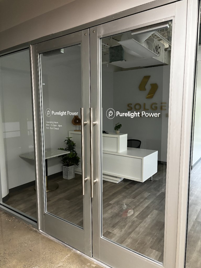 Purelight Power window decals glass door