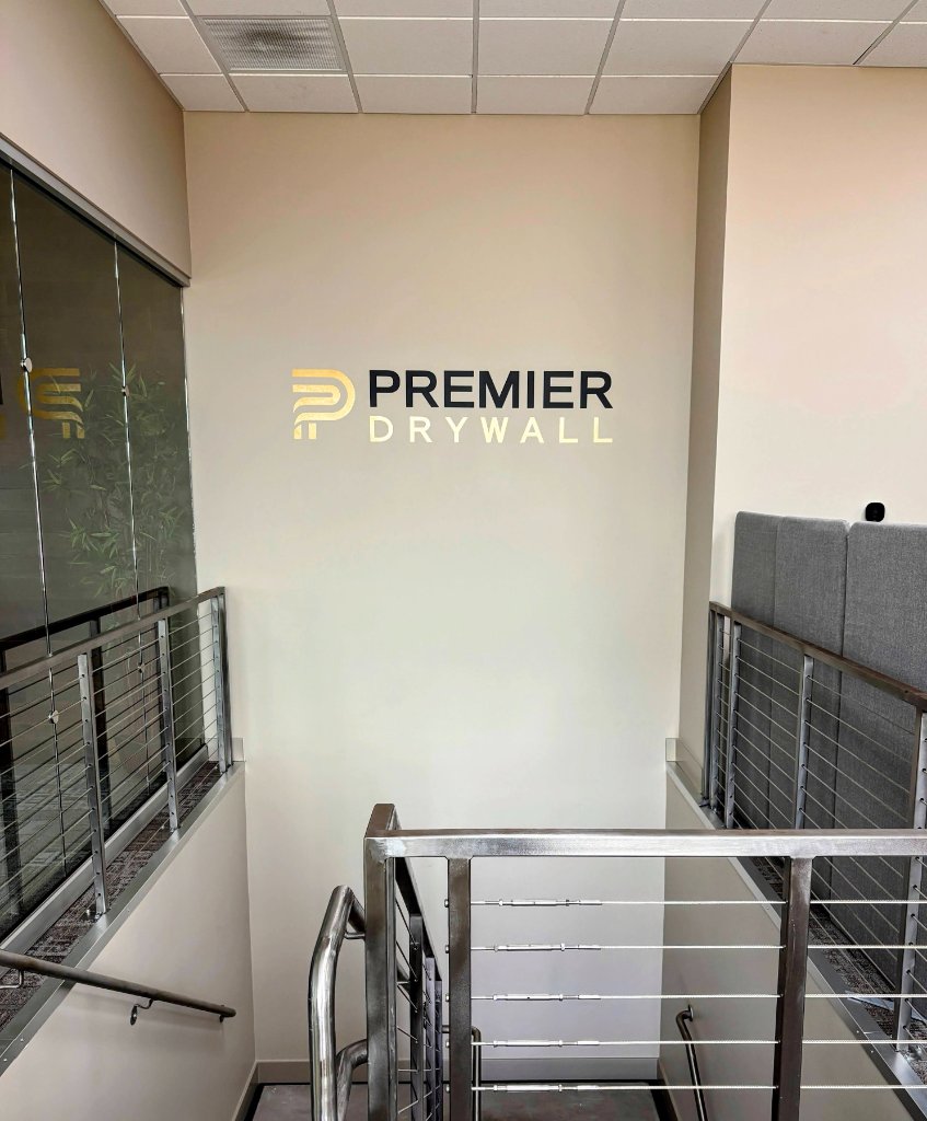 Premier Drywall wall decal logo