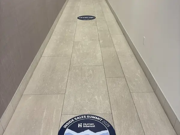Human Interest floor decal graphics hallway