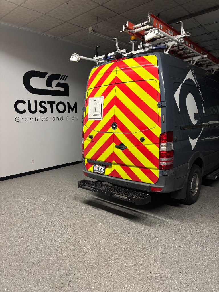 Safety chevron Sprinter van wrap