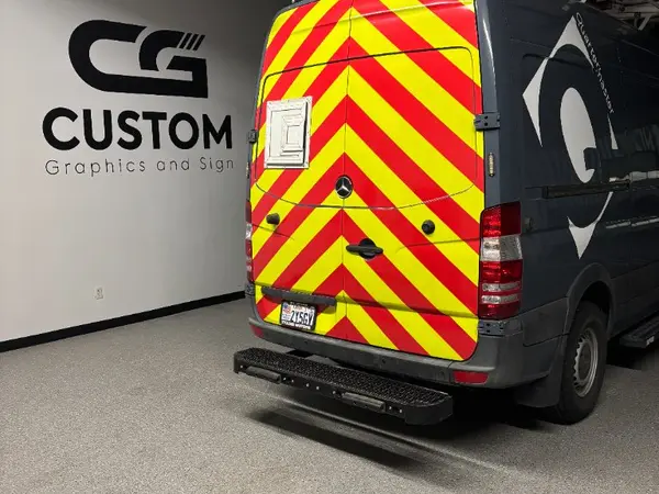 Safety chevron van wrap