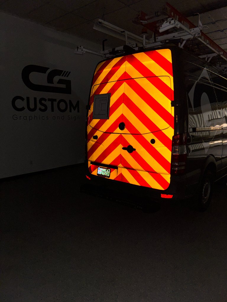 Safety chevron reflective Sprinter van wrap