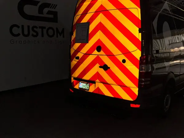 Safety chevron reflective Sprinter van wrap