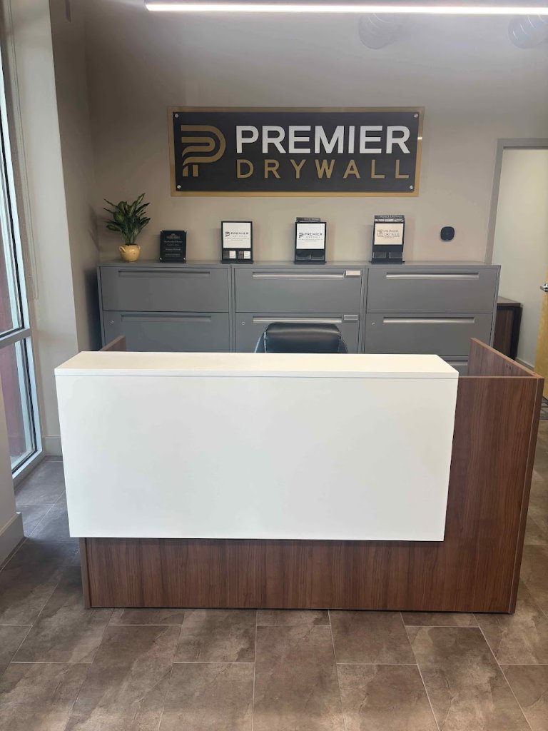 Premier Drywall lobby sign