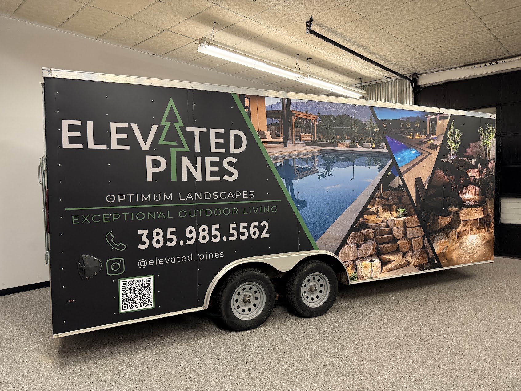 Elevated Pines landscape trailer wrap
